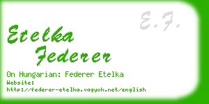 etelka federer business card